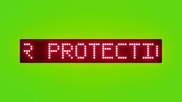 EAR PROTECTION REQUIRED NEAR HEAVY MACHINERY Scrolling Red Dot Matrix LED Text Animation on Green Screen Seamless Loop video