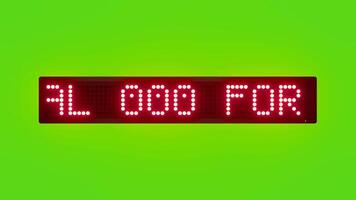 DIAL 000 FOR EMERGENCY SERVICES IN AUSTRALIA Scrolling Red Dot Matrix LED Text Animation on Green Screen Seamless Loop video