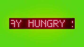 STAY HUNGRY STAY HUMBLE Scrolling Red Dot Matrix LED Text Animation on Green Screen Seamless Loop video