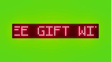 FREE GIFT WITH EVERY SHOPPING ABOVE 2000 Scrolling Red Dot Matrix LED Text Animation on Green Screen Seamless Loop video