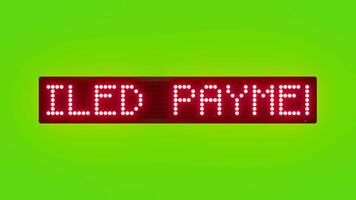 FAILED PAYMENT PLEASE TRY AGAIN Scrolling Red Dot Matrix LED Text Animation on Green Screen Seamless Loop video