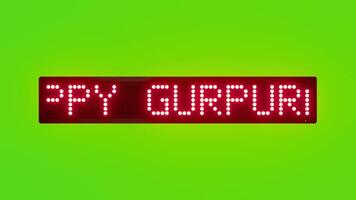 Lycklig gurpurab välsignelser av guru nanak rullning röd punkt matris led text animering på grön skärm sömlös slinga video
