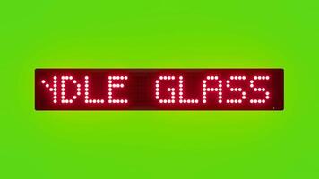 hantera glas objekt med försiktighetsbordning för flyg är nu öppen rullning röd punkt matris led text animering på grön skärm sömlös slinga video