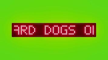GUARD DOGS ON PATROL BE ALERT Scrolling Red Dot Matrix LED Text Animation on Green Screen Seamless Loop video
