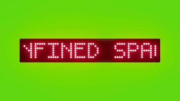 CONFINED SPACE Scrolling Red Dot Matrix LED Text Animation on Green Screen Seamless Loop video