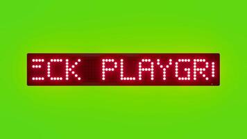 CHECK PLAYGROUND EQUIPMENT BEFORE USE Scrolling Red Dot Matrix LED Text Animation on Green Screen Seamless Loop video