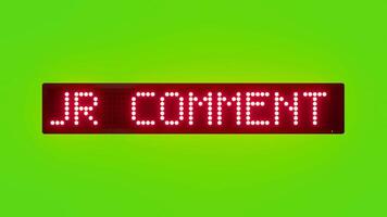 YOUR COMMENT HAS BEEN POSTED Scrolling Red Dot Matrix LED Text Animation on Green Screen Seamless Loop video