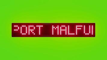 REPORT MALFUNCTION TO BUILDING MANAGEMENT Scrolling Red Dot Matrix LED Text Animation on Green Screen Seamless Loop video