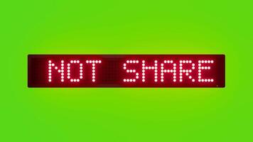 DO NOT SHARE PERSONAL ITEMS LIKE TOWELS OR BOTTLES Scrolling Red Dot Matrix LED Text Animation on Green Screen Seamless Loop video