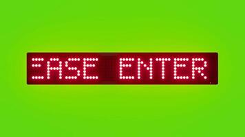 PLEASE ENTER VALID PHONE NUMBER Scrolling Red Dot Matrix LED Text Animation on Green Screen Seamless Loop video