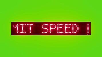LIMIT SPEED NEAR HOSPITAL AND SCHOOL Scrolling Red Dot Matrix LED Text Animation on Green Screen Seamless Loop video