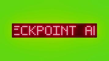 CHECKPOINT AHEAD PREPARE DOCUMENTS FOR INSPECTION Scrolling Red Dot Matrix LED Text Animation on Green Screen Seamless Loop video