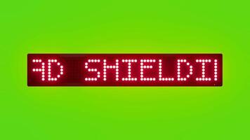 LEAD SHIELDING REQUIRED BEYOND THIS POINT Scrolling Red Dot Matrix LED Text Animation on Green Screen Seamless Loop video