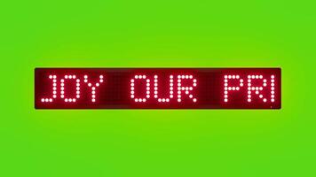 ENJOY OUR PREMIUM RECLINER SEATS Scrolling Red Dot Matrix LED Text Animation on Green Screen Seamless Loop video