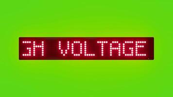 HIGH VOLTAGE EQUIPMENT HANDLE WITH EXTREME CARE Scrolling Red Dot Matrix LED Text Animation on Green Screen Seamless Loop video
