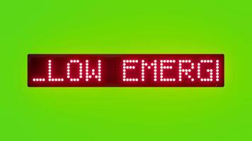 FOLLOW EMERGENCY EXIT SIGNS TO EVACUATE Scrolling Red Dot Matrix LED Text Animation on Green Screen Seamless Loop video