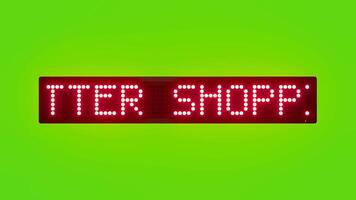BETTER SHOPPING BETTER LIFE Scrolling Red Dot Matrix LED Text Animation on Green Screen Seamless Loop video