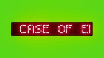 IN CASE OF EMERGENCY PRESS ALARM BUTTON Scrolling Red Dot Matrix LED Text Animation on Green Screen Seamless Loop video