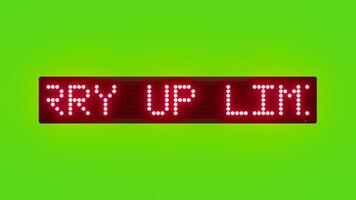 fretta su limitato azione scorrimento rosso punto matrice guidato testo animazione su verde schermo senza soluzione di continuità ciclo continuo video