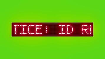 NOTICE ID REQUIRED FOR ENTRY Scrolling Red Dot Matrix LED Text Animation on Green Screen Seamless Loop video