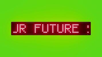 YOUR FUTURE STARTS TODAY Scrolling Red Dot Matrix LED Text Animation on Green Screen Seamless Loop video