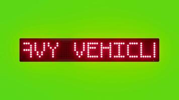 HEAVY VEHICLES MAINTAIN SPEED CONTROL Scrolling Red Dot Matrix LED Text Animation on Green Screen Seamless Loop video