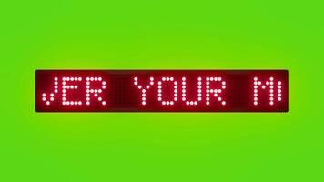COVER YOUR MOUTH WHILE COUGHING OR SNEEZING Scrolling Red Dot Matrix LED Text Animation on Green Screen Seamless Loop video