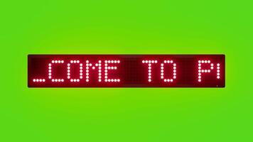 WELCOME TO POLAND Scrolling Red Dot Matrix LED Text Animation on Green Screen Seamless Loop video