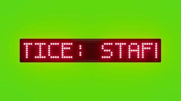 NOTICE STAFF ONLY BEYOND THIS POINT Scrolling Red Dot Matrix LED Text Animation on Green Screen Seamless Loop video