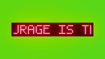 COURAGE IS THE FIRST STEP TO SUCCESS Scrolling Red Dot Matrix LED Text Animation on Green Screen Seamless Loop video