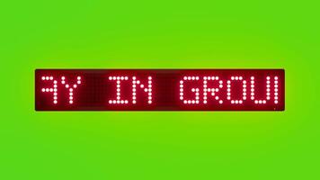STAY IN GROUPS WHILE TRAVELING THROUGH HILLS Scrolling Red Dot Matrix LED Text Animation on Green Screen Seamless Loop video