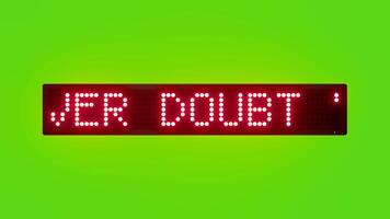 NEVER DOUBT YOUR POTENTIAL Scrolling Red Dot Matrix LED Text Animation on Green Screen Seamless Loop video