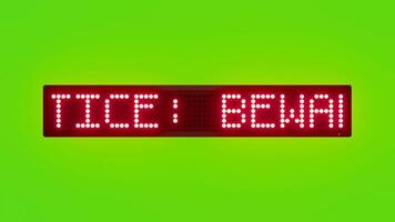 NOTICE BEWARE OF SLIPPERY FLOOR Scrolling Red Dot Matrix LED Text Animation on Green Screen Seamless Loop video