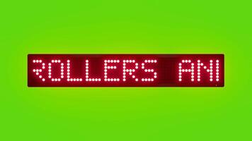 barnvagnar och kärror inte tillåten på rulltrappa rullning röd punkt matris led text animering på grön skärm sömlös slinga video