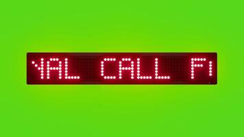 Finale Anruf zum Passagiere zu Tafel Scrollen rot Punkt Matrix LED Text Animation auf Grün Bildschirm nahtlos Schleife video