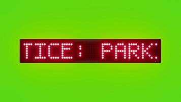 NOTICE PARKING FOR CUSTOMERS ONLY Scrolling Red Dot Matrix LED Text Animation on Green Screen Seamless Loop video