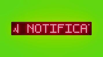 NEW NOTIFICATION RECEIVED TODAY Scrolling Red Dot Matrix LED Text Animation on Green Screen Seamless Loop video