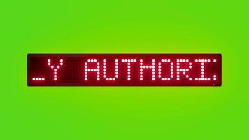 endast auktoriserad personal tillåten i lagring zoner rullning röd punkt matris led text animering på grön skärm sömlös slinga video