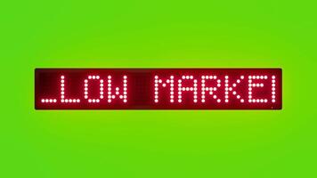 FOLLOW MARKED TRAILS DO NOT VENTURE ALONE Scrolling Red Dot Matrix LED Text Animation on Green Screen Seamless Loop video