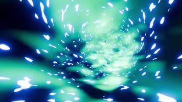 espacio ciencia fi red túnel vj lazo con cosmo verde con azul antecedentes video