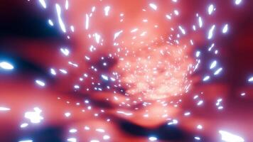 espacio ciencia fi red túnel vj lazo con cosmo naranja con azul antecedentes video