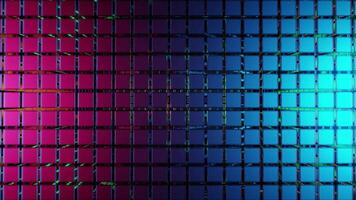 kubiek muur met veelkleurig ichten weerspiegeld vj lus achtergrond video