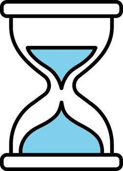 Hourglass timer outline icon with soft blue gradient vector