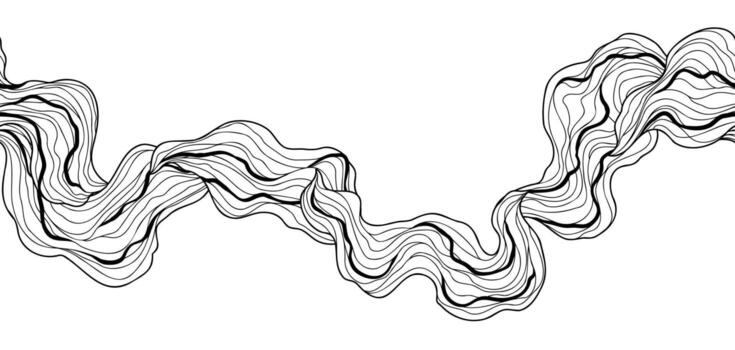 Seamless wave line pattern. Abstract background with linear curls. vector