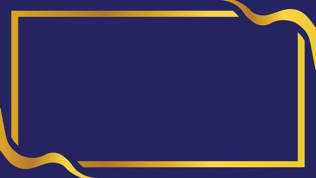 azul y oro rectangular marco con elegante diseño, Perfecto para invitaciones, anuncios, bodas, eventos, y formal plantillas. vector