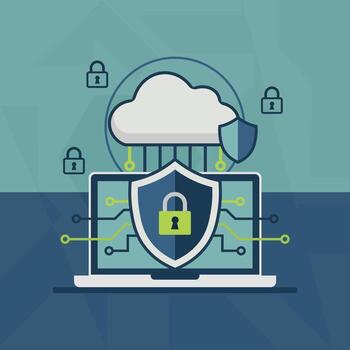 How to protect your data with cloud security vector