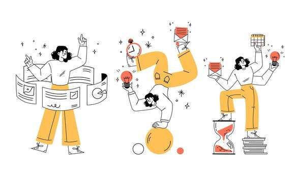 Dynamic and Engaging Illustrations that Represent Personal Growth along with Creativity vector