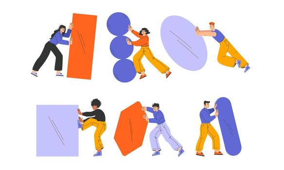 dinámica colaboración en resumen formas un nuevo perspectiva en creatividad y diseño vector