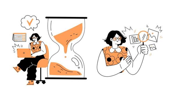 The Importance of Time Management and Productivity Concepts Within Todays Modern Work Environment vector