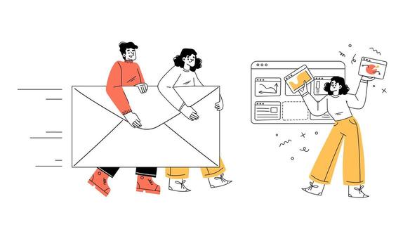 Exploring Family Interaction and Creative Expression in Modern Artistic Design Practices vector